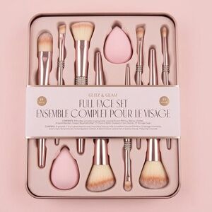 NWT Glitz & Glam Pink Bling 11 Piece Full Face‎ Makeup Brush Set